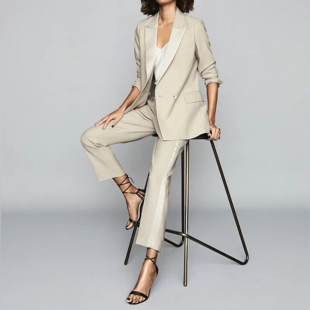 NWT REISS | $245 Cleo Satin Side Stripe Pants - Picture 4 of 6